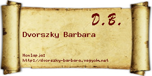 Dvorszky Barbara névjegykártya